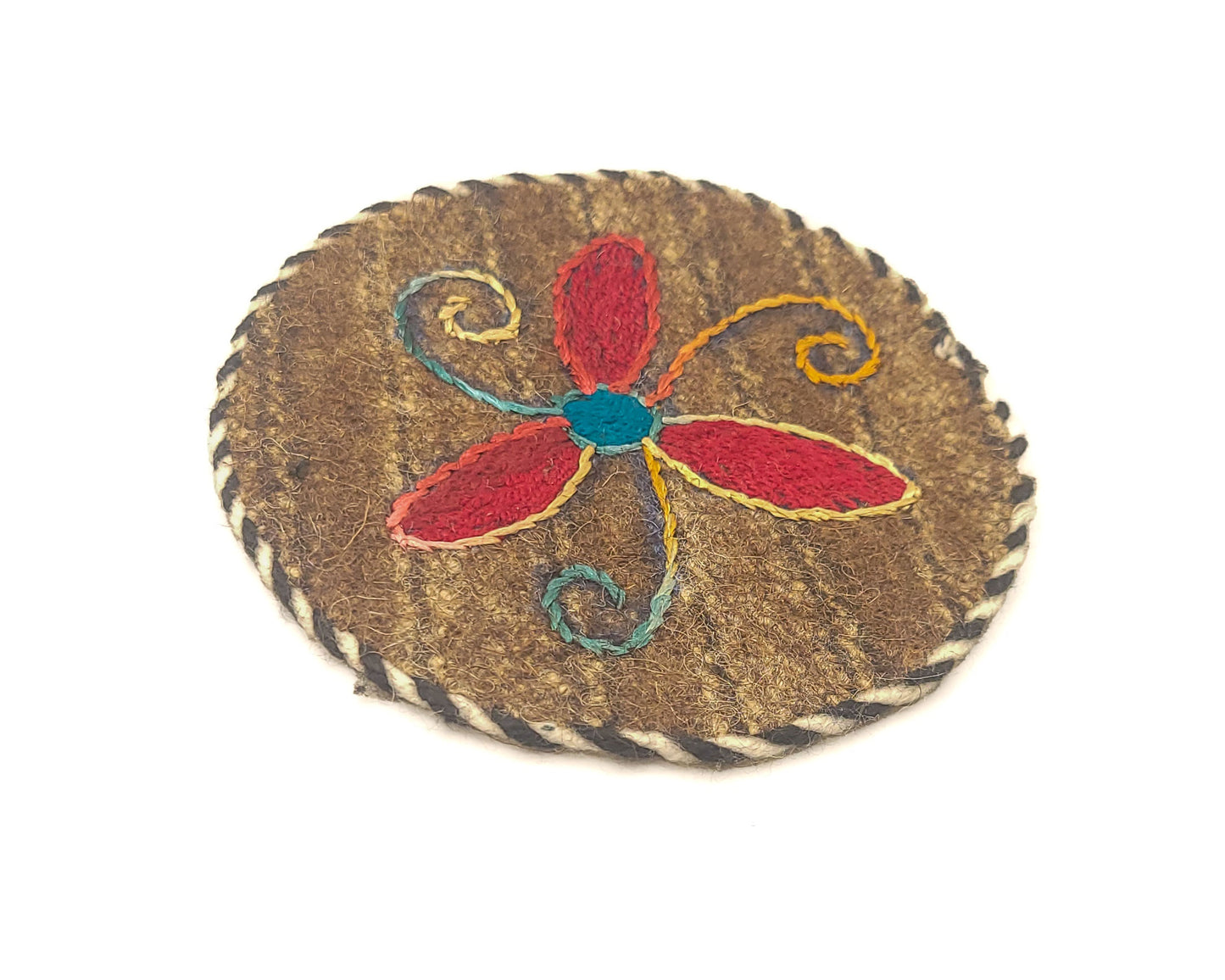 Hand-Embroidered Barak Fabric Coasters