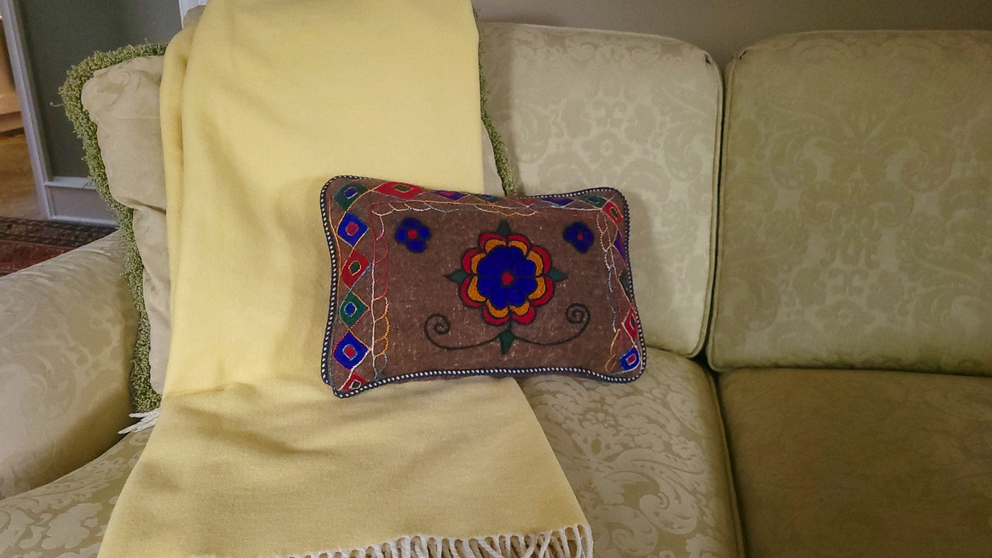 Hand-Embroidered Barak Fabric Pillows