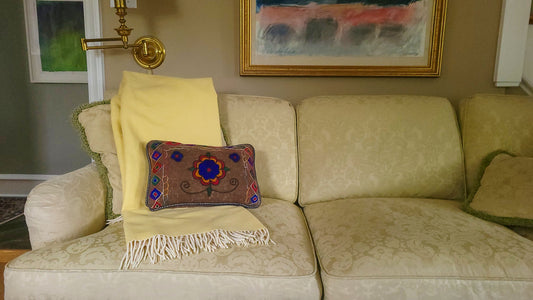 Hand-Embroidered Barak Fabric Pillows
