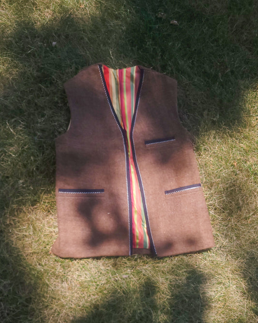 Men's Vest with Kravat Fabric Lining