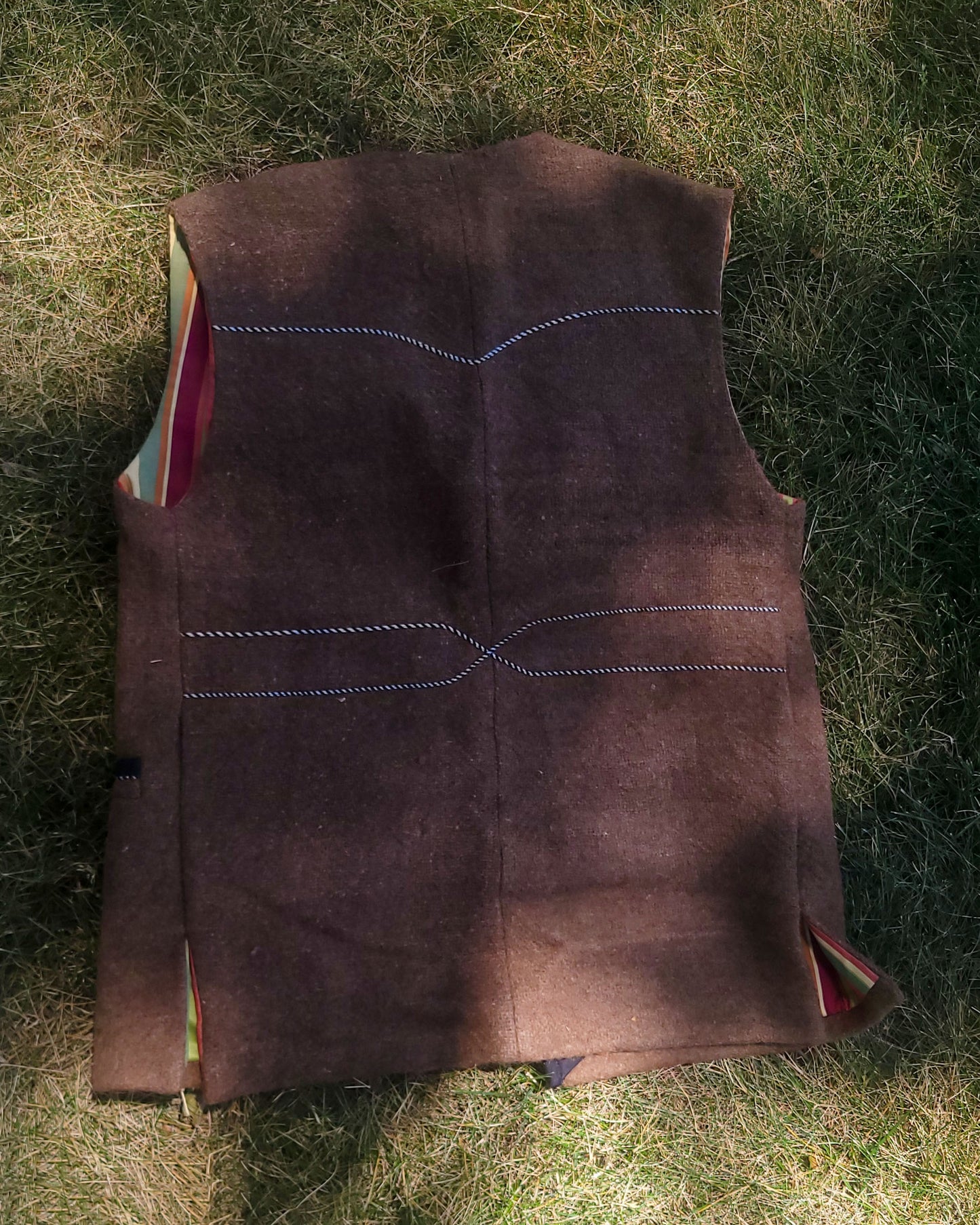 Men's Vest with Handwoven Kravat Fabric Lining