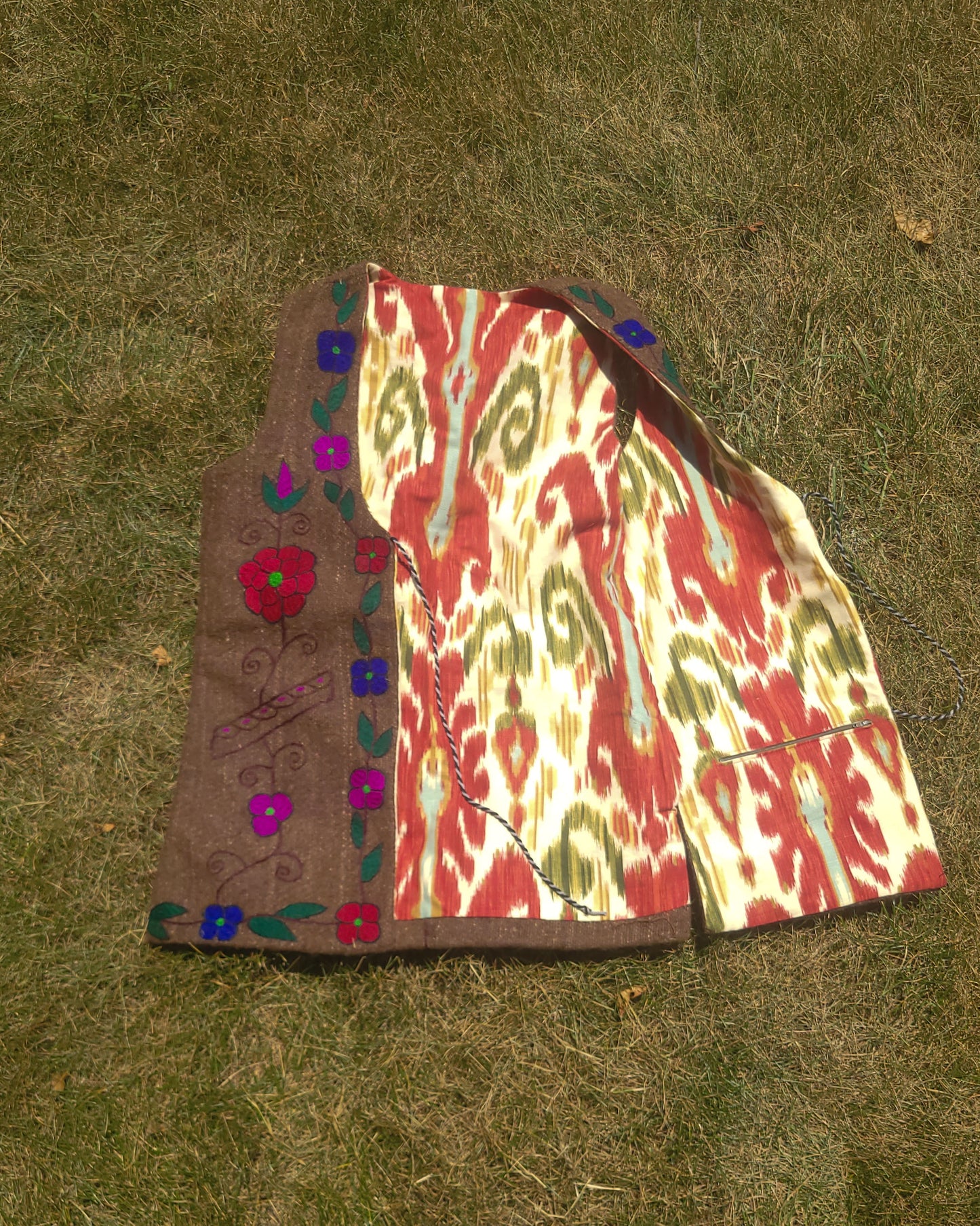 Women's Vest with Handwoven Kravat Fabric Lining