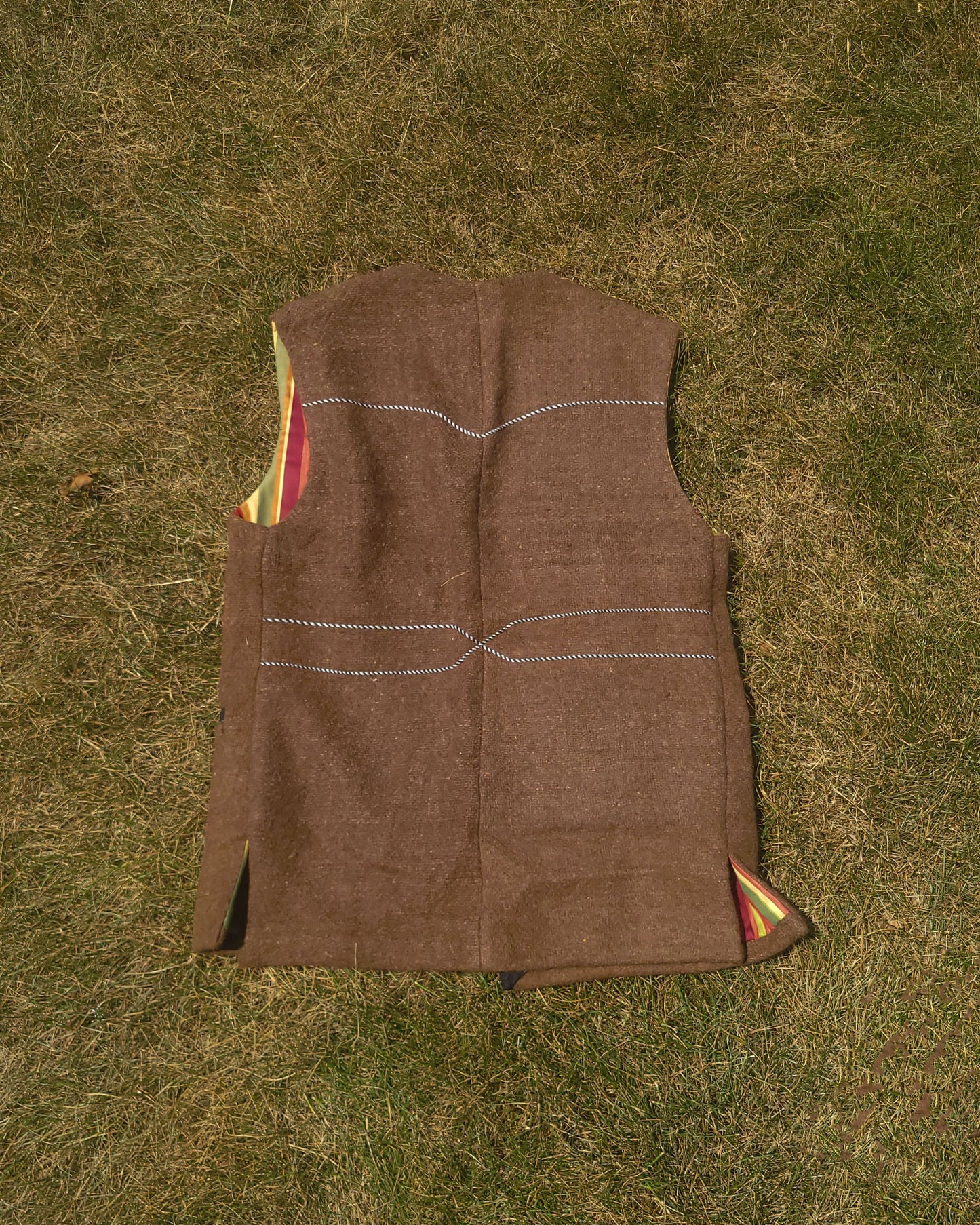 Men's Vest with Handwoven Kravat Fabric Lining